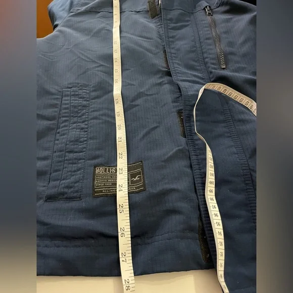 Hollister Men's Blue Hooded Jacket Size Medium - Picture 9 of 10